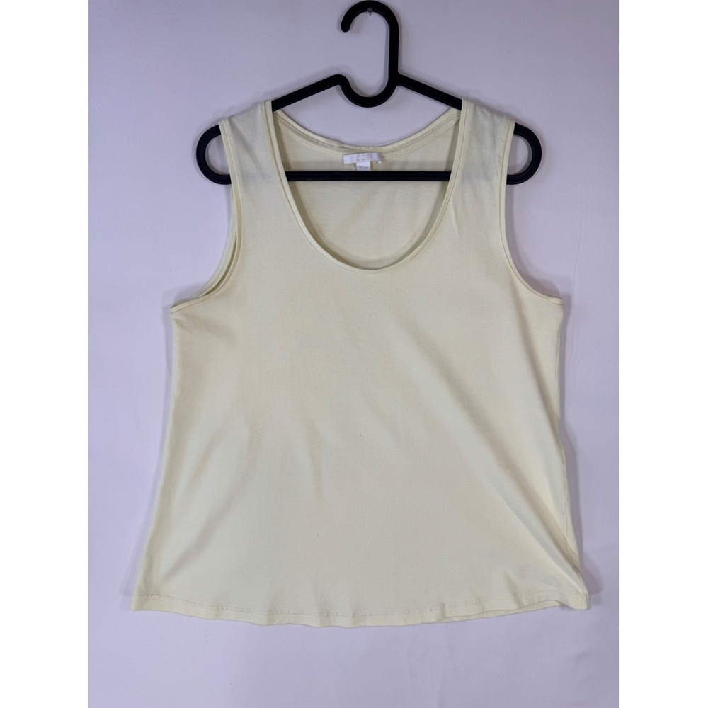 COS Tank Top Scoop Neck Yellow Pastel Size S Minimalist Summer Basic